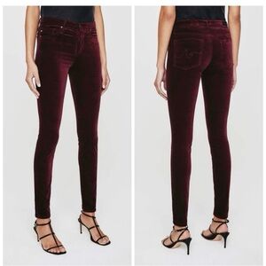 Ag Adriano Goldschmied Women's "The Farrah" Velvet Strait Leg Pants